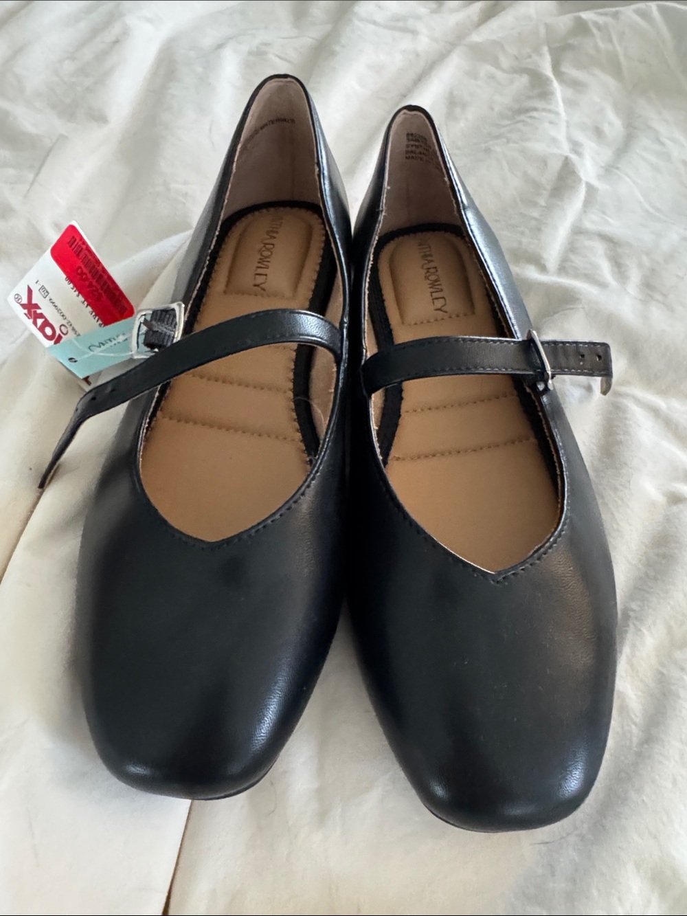 Cynthia Rowley Black Mary Jane Flats with Buckle Strap